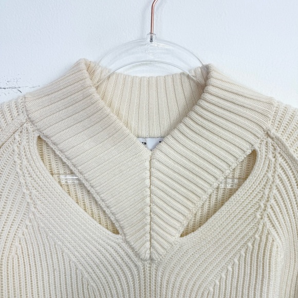 Proenza Schouler White Label Cut-Out Rib Wool Sweater Ivory XS - Picture 3 of 6